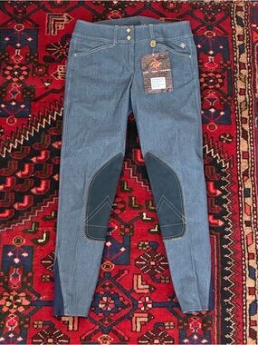 Santio Stella Equestrian Riding Denim Knee Patch Breeches